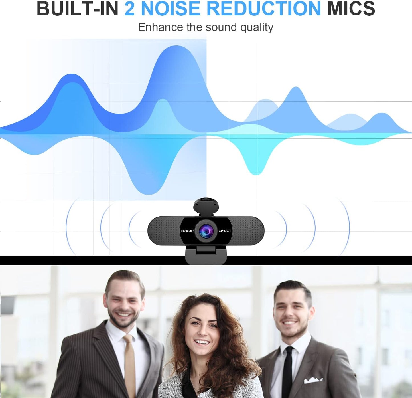 EMEET 1080P Webcam with Microphone