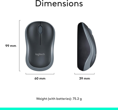 Logitech MK270 Wireless Keyboard and Mouse Combo for Windows, 2.4 GHz, 8 Multimedia Keys, PC, Laptop, Wireless Keyboard Compact Mouse Combo