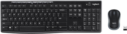 Logitech MK270 Wireless Keyboard and Mouse Combo for Windows, 2.4 GHz, 8 Multimedia Keys, PC, Laptop, Wireless Keyboard Compact Mouse Combo