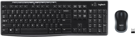 Logitech MK270 Wireless Keyboard and Mouse Combo for Windows, 2.4 GHz, 8 Multimedia Keys, PC, Laptop, Wireless Keyboard Compact Mouse Combo
