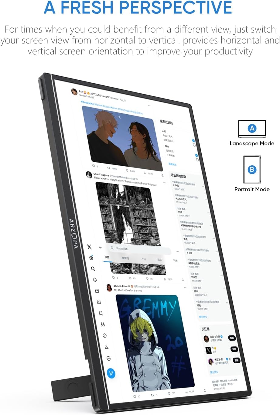ARZOPA Portable Monitor FHD 1080P