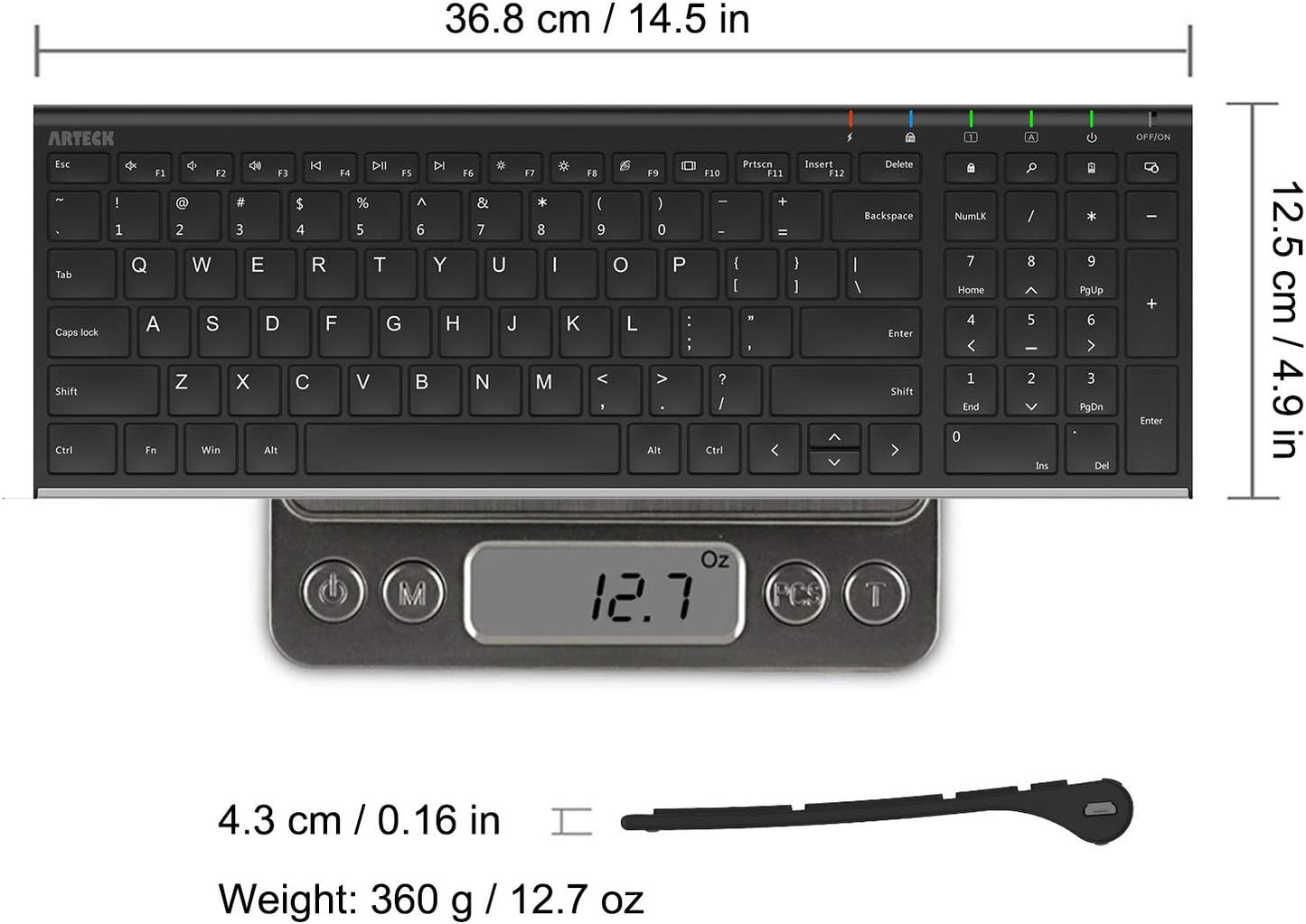 Arteck Wireless Ultra Slim Keyboard for Windows