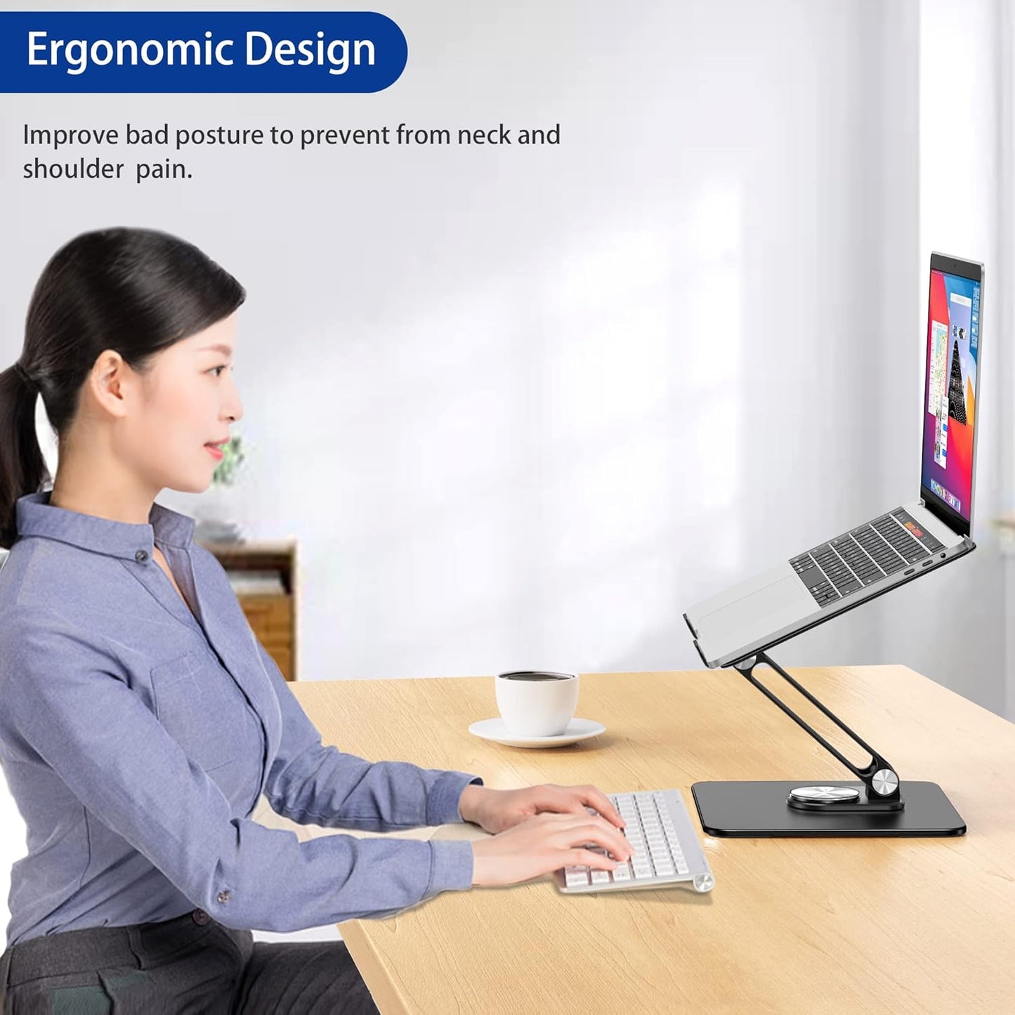 BESIGN Laptop Stand with 360 Rotating Base