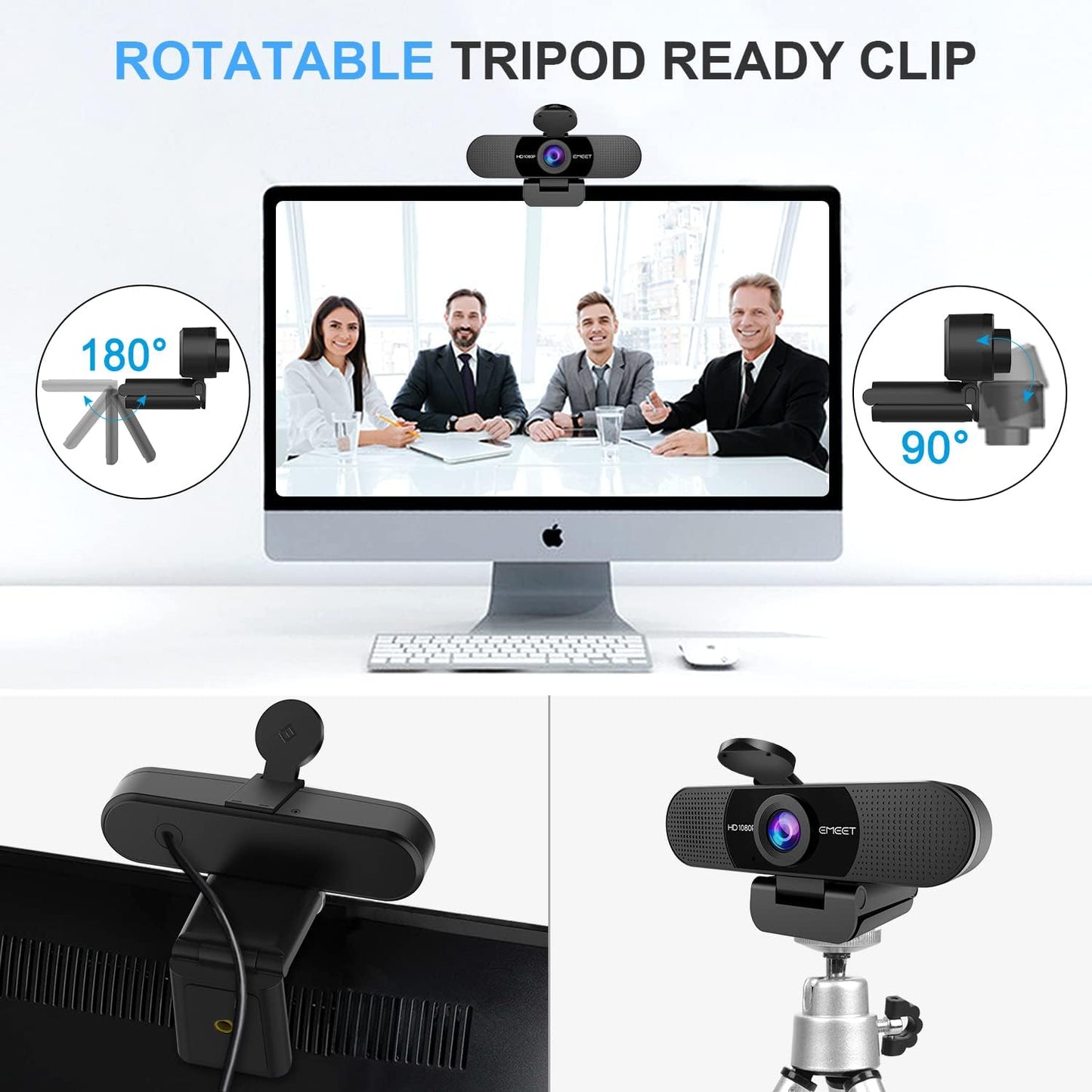 EMEET 1080P Webcam with Microphone