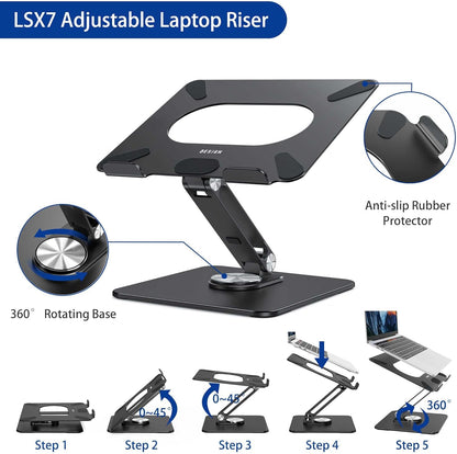 BESIGN Laptop Stand with 360 Rotating Base