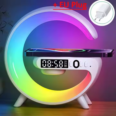 Wireless Charger with Bluetooth Speaker,Lamp, Alarm Clock &  App Controlled